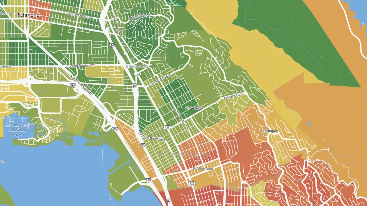 El Cerrito, CA Map of Drug-Related Crime Rates