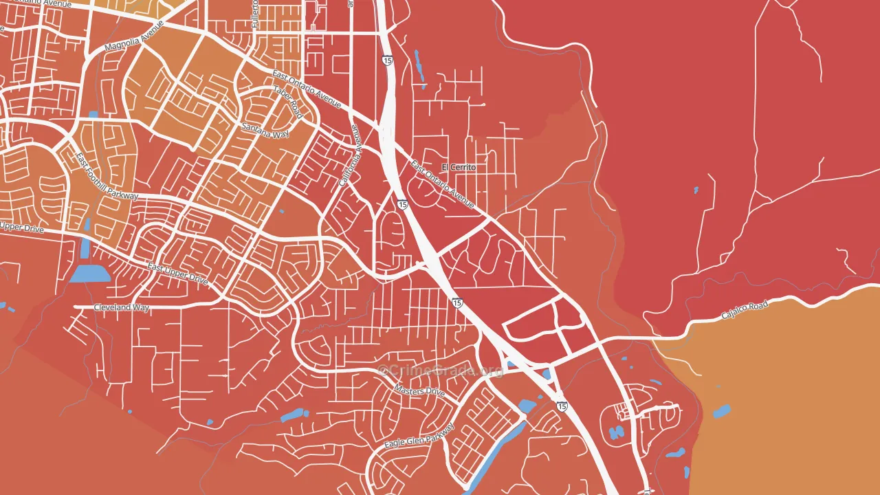 El Cerrito, Corona, CA Map of Drug-Related Crime Rates