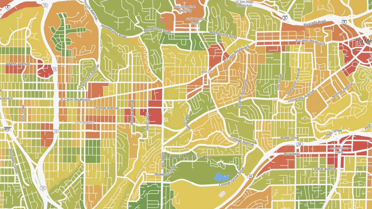 El Cerritos, San Diego, CA Map of Drug-Related Crime Rates