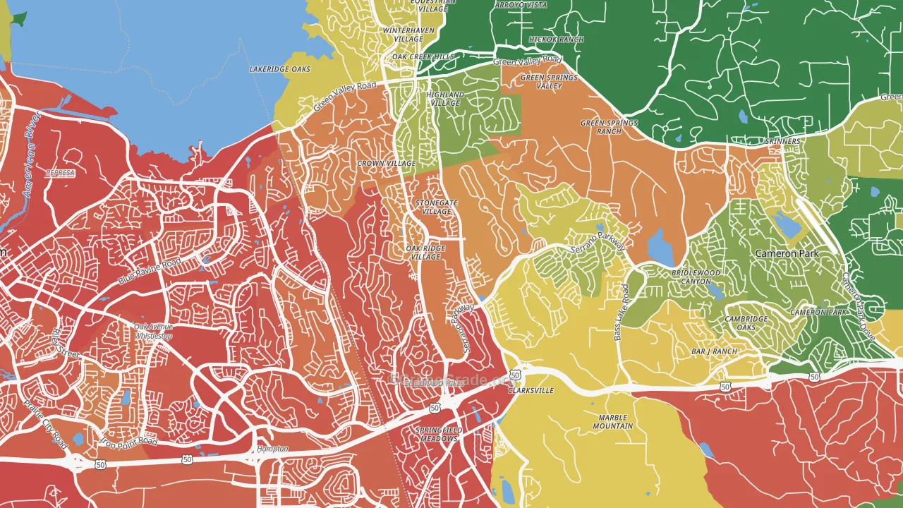 El Dorado Hills, CA Map of Drug-Related Crime Rates
