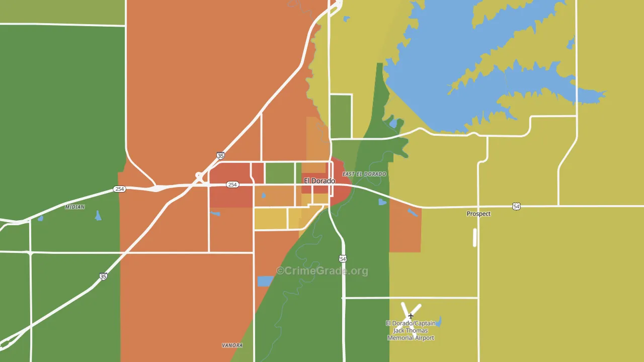 El Dorado, KS Map of Drug-Related Crime Rates