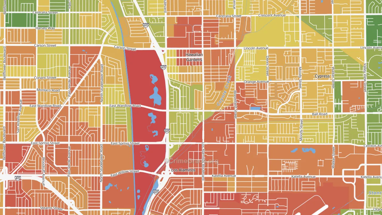 El Dorado Park, Long Beach, CA Map of Drug-Related Crime Rates