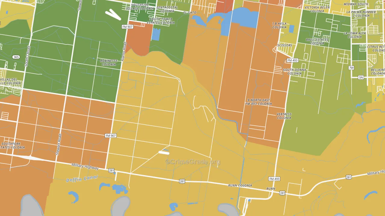 El Gato, TX Map of Drug-Related Crime Rates