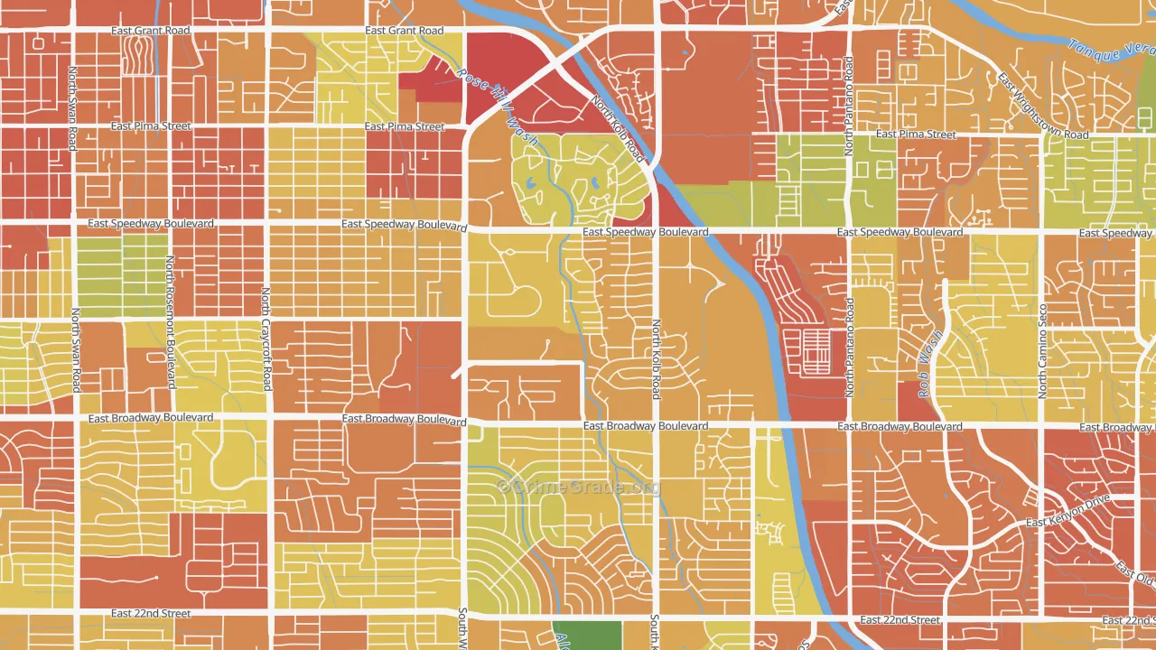 El Gheko, Tucson, AZ Map of Drug-Related Crime Rates