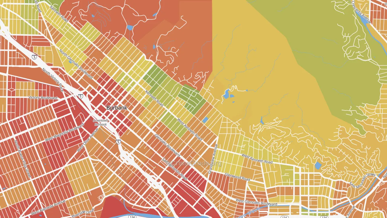 El Miradero, Glendale, CA Map of Drug-Related Crime Rates