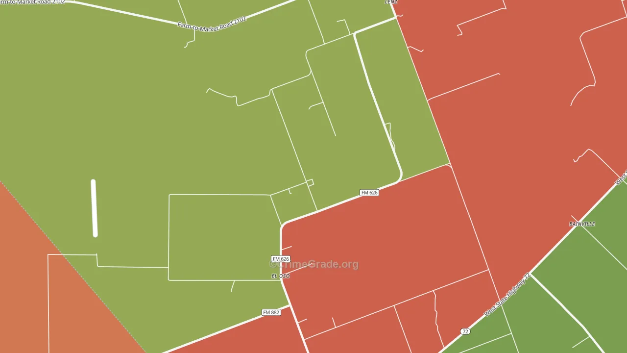 El Oso, TX Map of Drug-Related Crime Rates