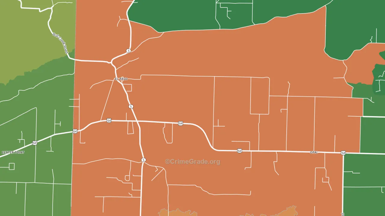 El Paso, AR Map of Drug-Related Crime Rates