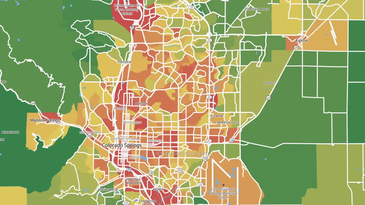 El Paso County, CO Map of Drug-Related Crime Rates