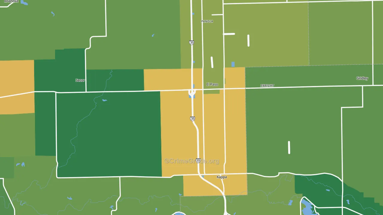 El Paso, IL Map of Drug-Related Crime Rates