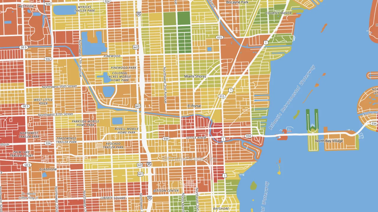 El Portal, FL Map of Drug-Related Crime Rates