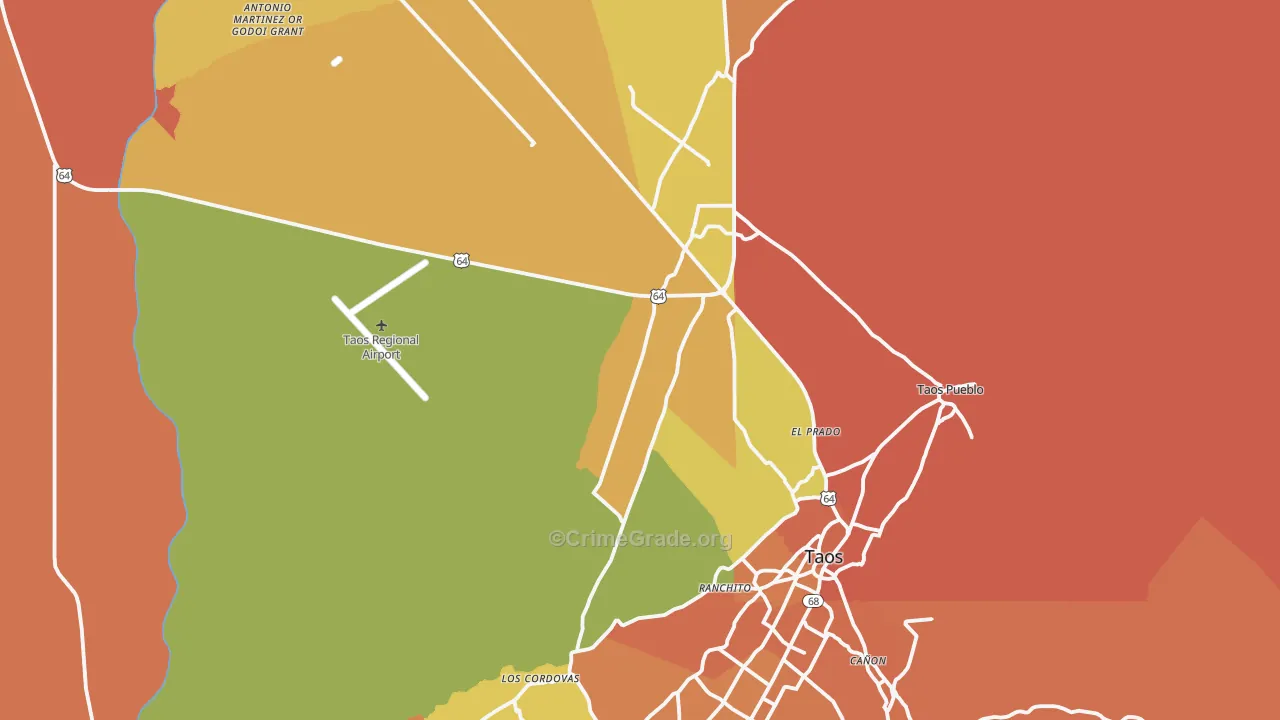 El Prado, NM Map of Drug-Related Crime Rates