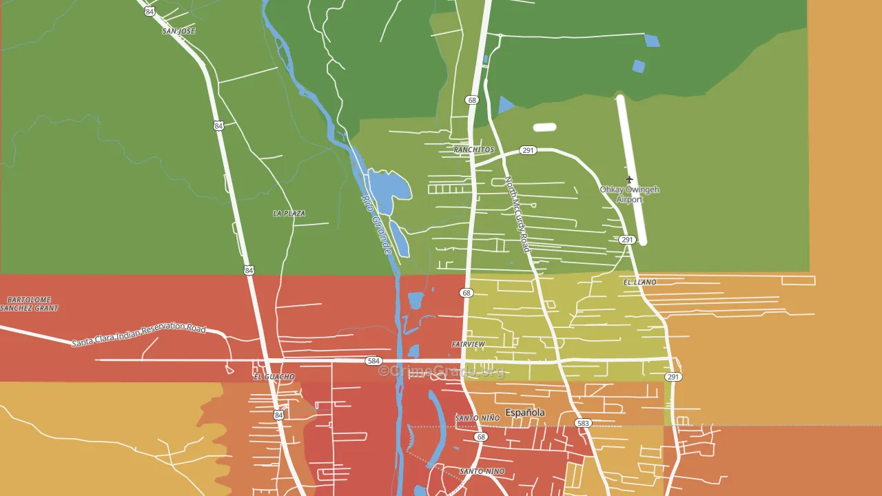 El Rancho, NM Map of Drug-Related Crime Rates