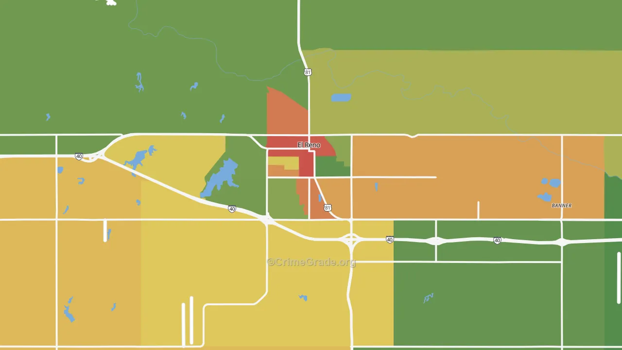 El Reno, OK Map of Drug-Related Crime Rates