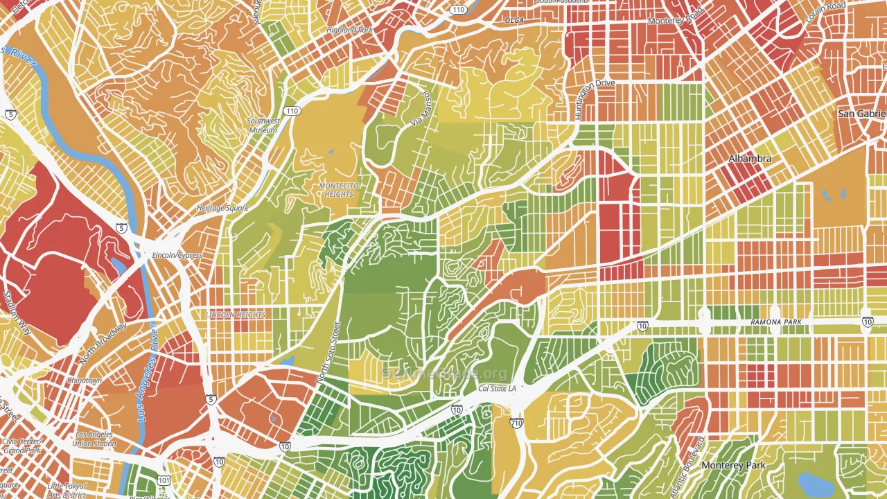El Sereno, Los Angeles, CA Map of Drug-Related Crime Rates