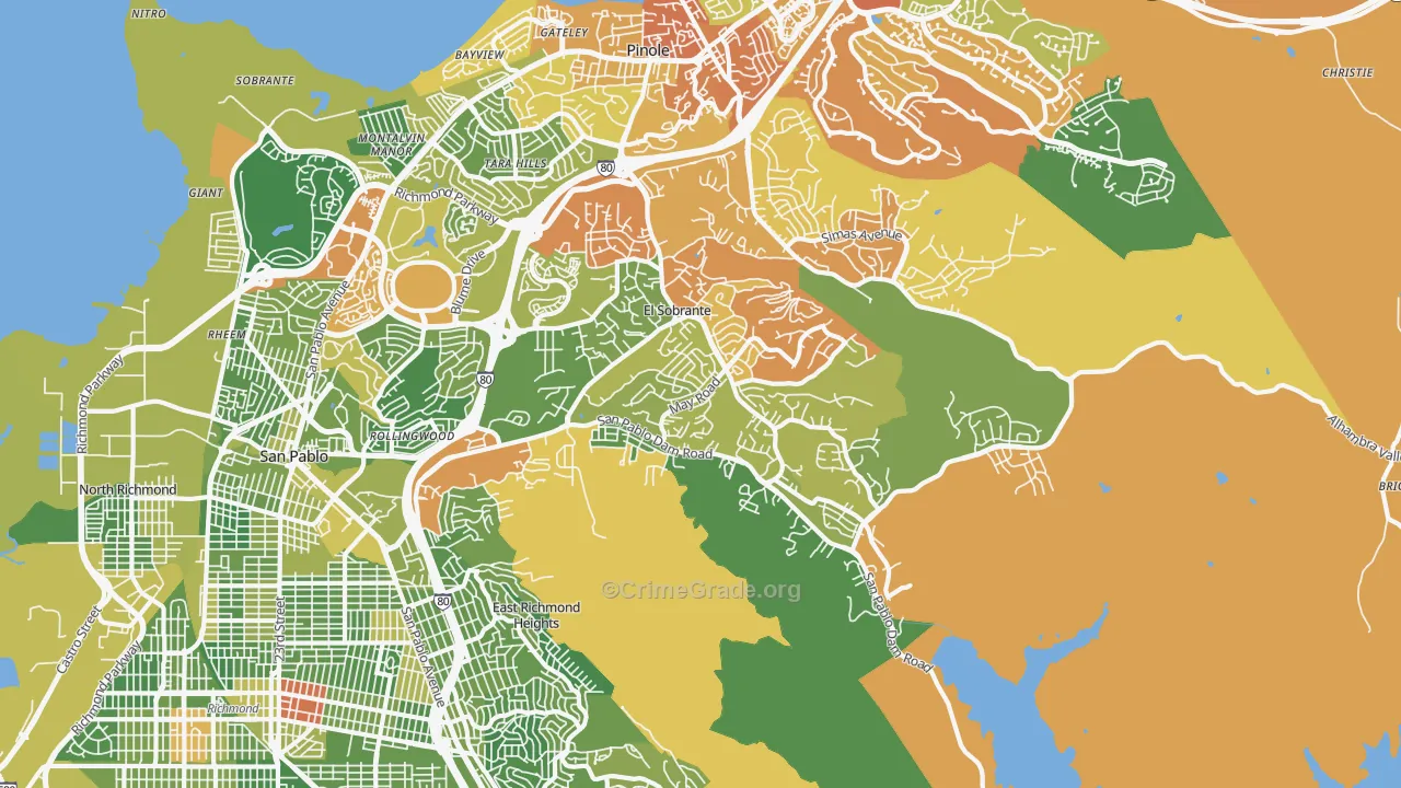 El Sobrante, CA Map of Drug-Related Crime Rates