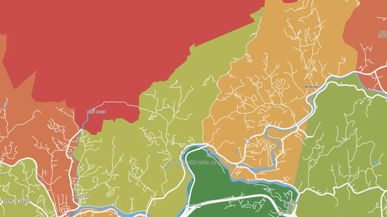 Ela, NC Map of Drug-Related Crime Rates