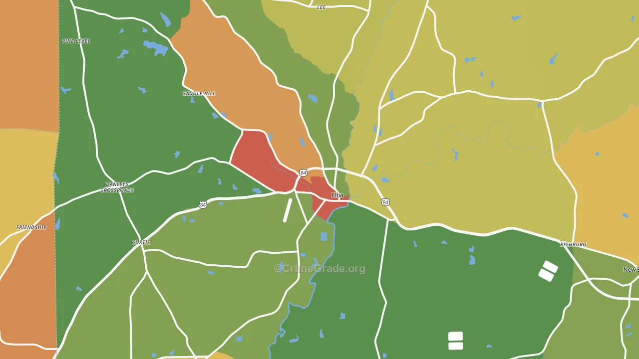 Elba, AL Map of Drug-Related Crime Rates