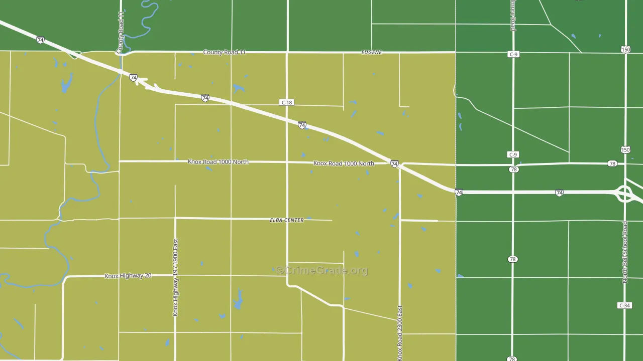 Elba Center, IL Map of Drug-Related Crime Rates
