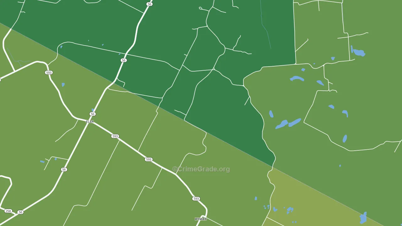 Elba, KY Map of Drug-Related Crime Rates