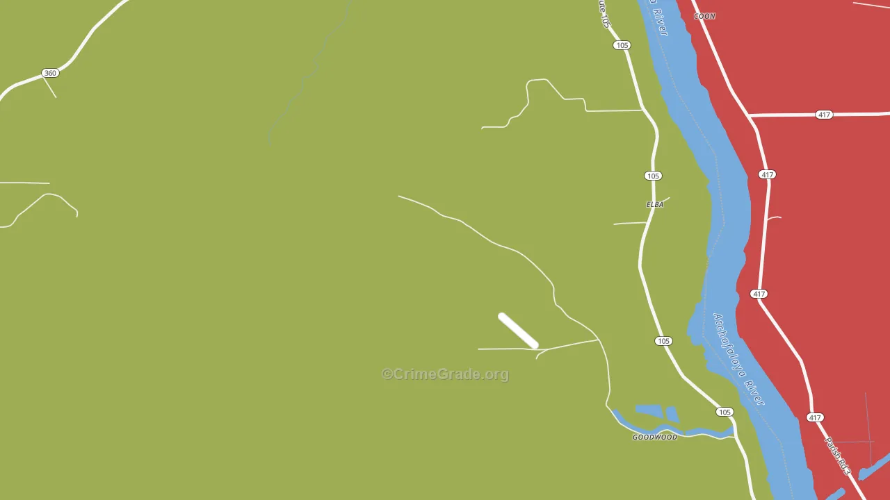 Elba, LA Map of Drug-Related Crime Rates