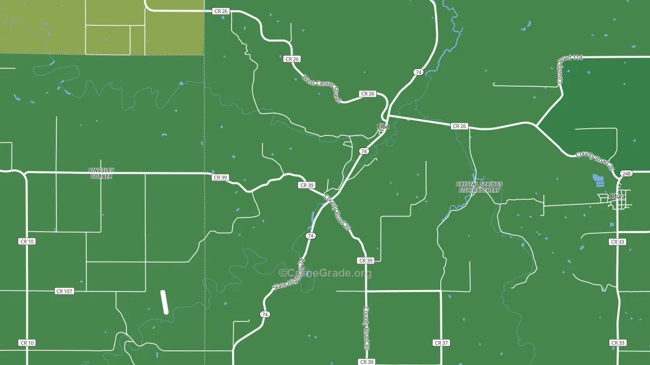 Elba, MN Map of Drug-Related Crime Rates