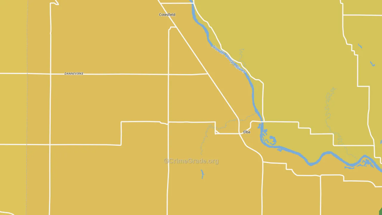 Elba, NE Map of Drug-Related Crime Rates
