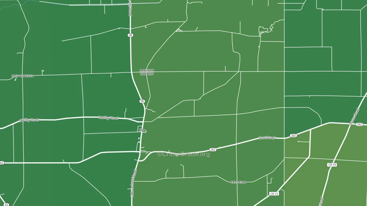 Elba, NY Map of Drug-Related Crime Rates