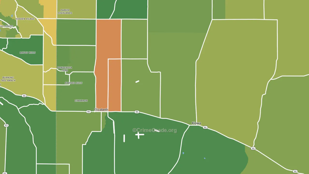 Elbert County, CO Map of Drug-Related Crime Rates