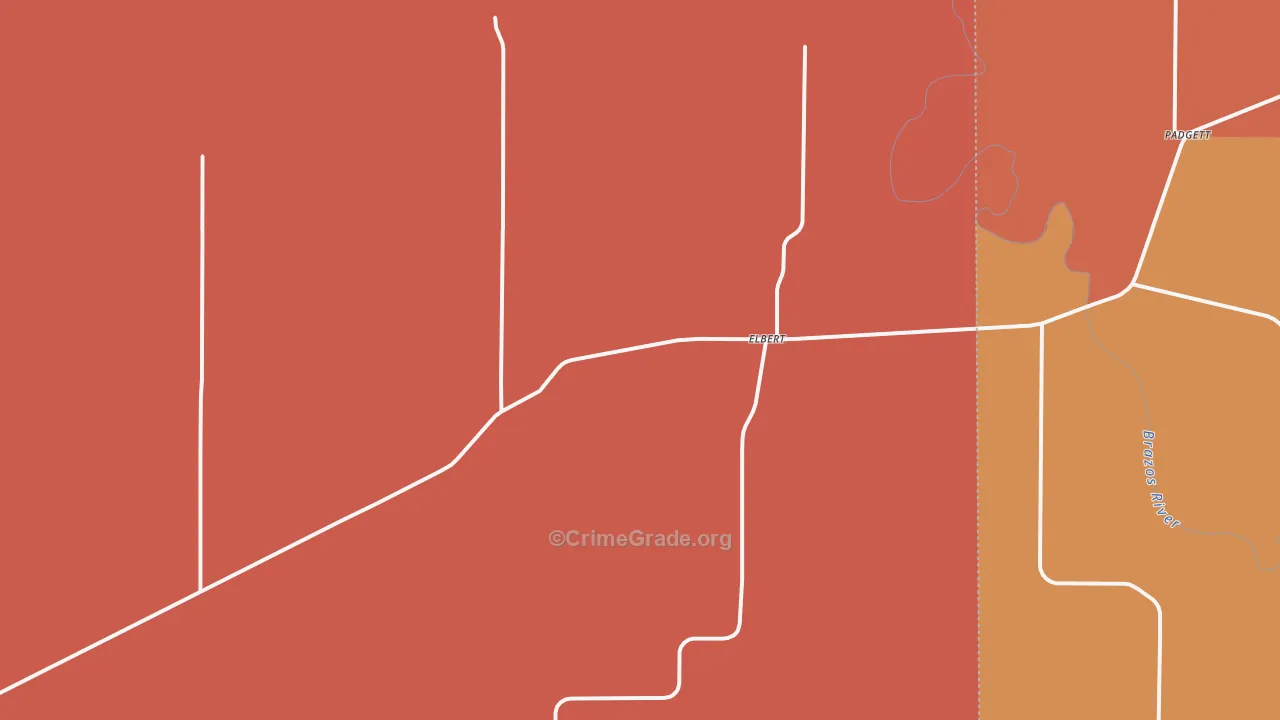 Elbert, TX Map of Drug-Related Crime Rates