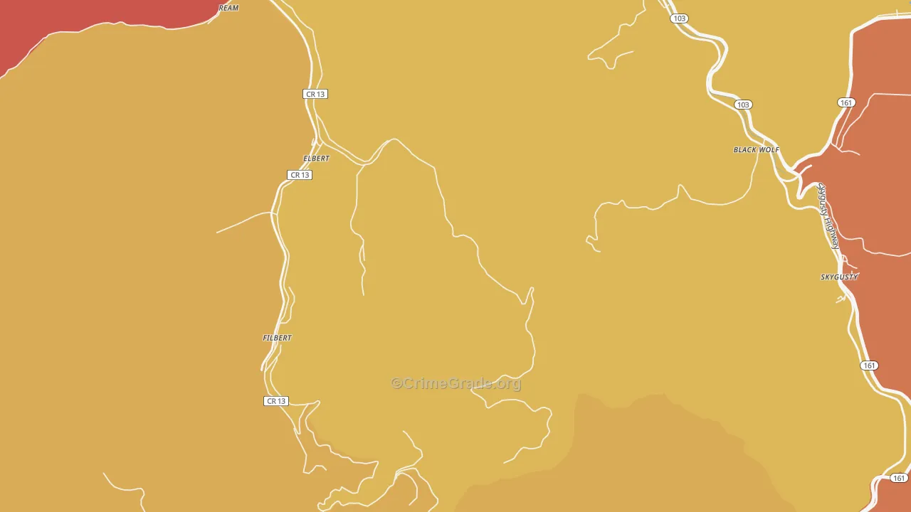 Elbert, WV Map of Drug-Related Crime Rates