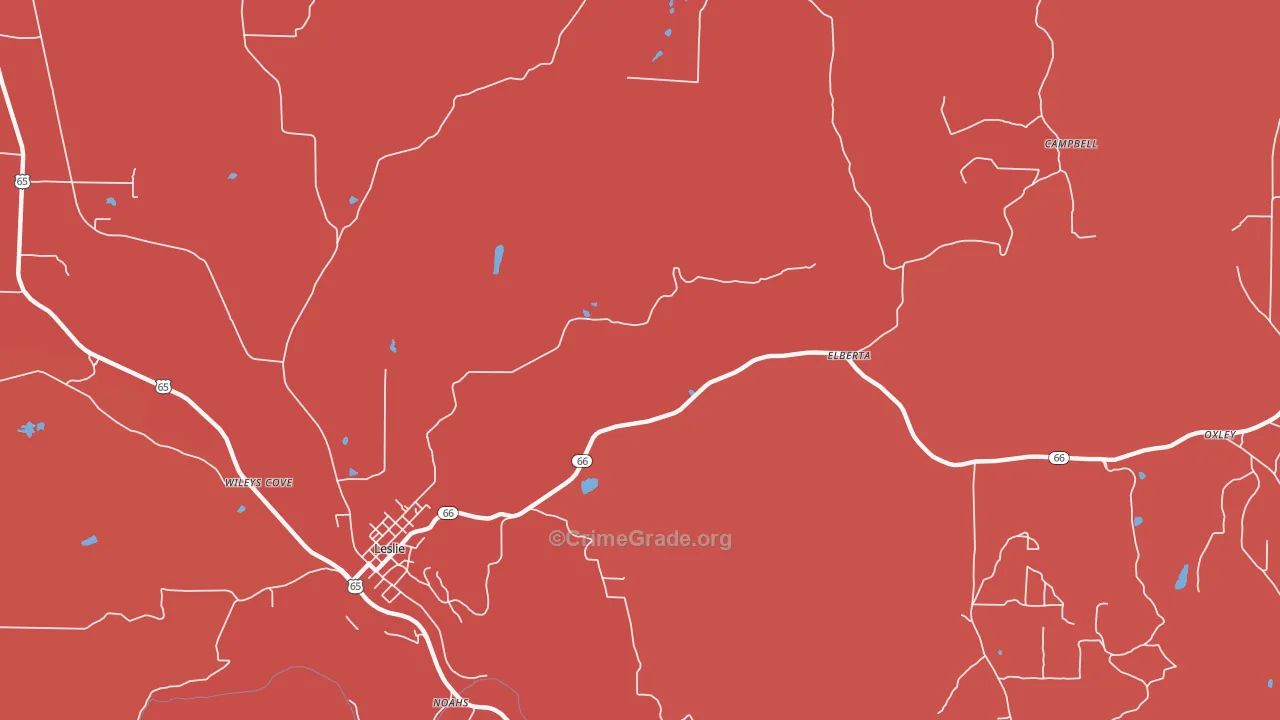 Elberta, AR Map of Drug-Related Crime Rates