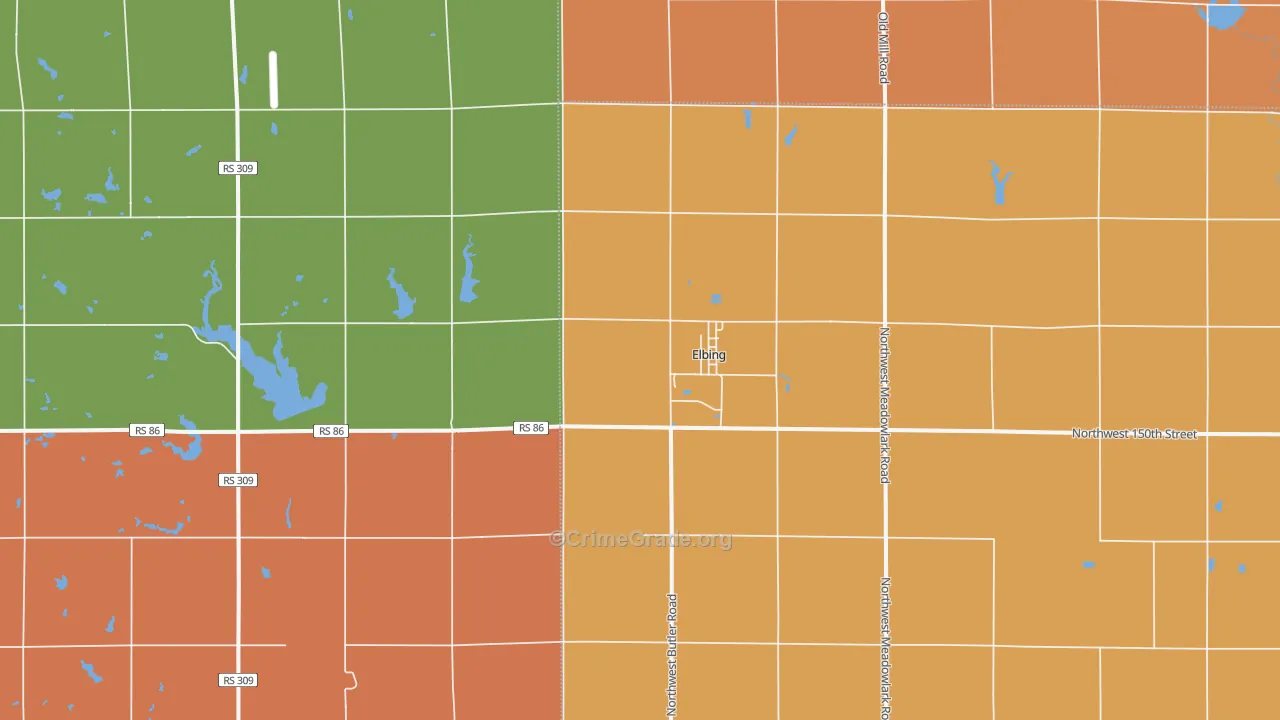 Elbing, KS Map of Drug-Related Crime Rates
