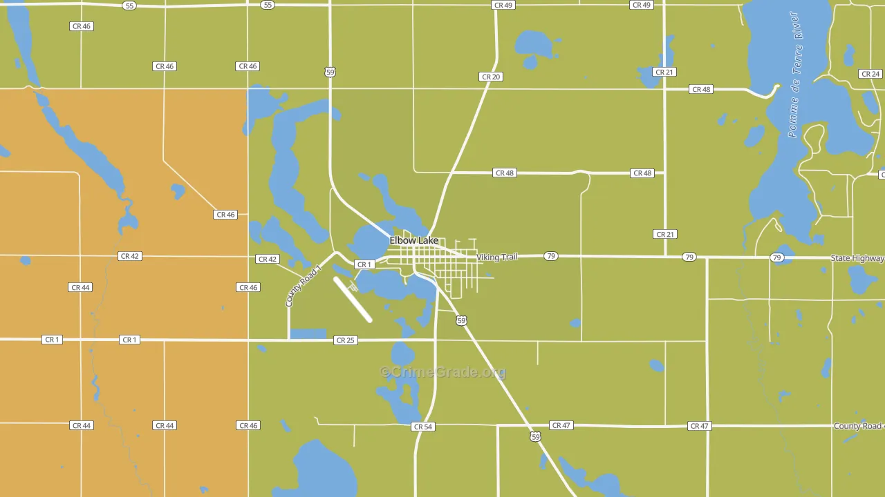 Elbow Lake, MN Map of Drug-Related Crime Rates