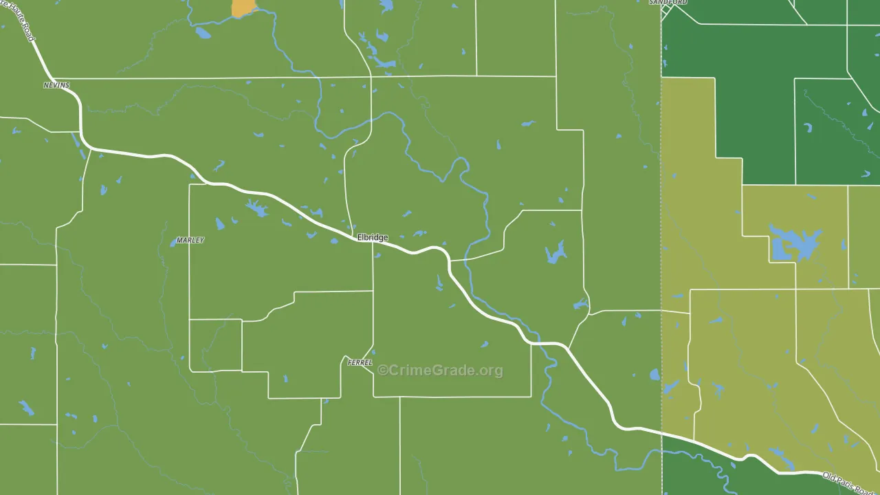 Elbridge, IL Map of Drug-Related Crime Rates