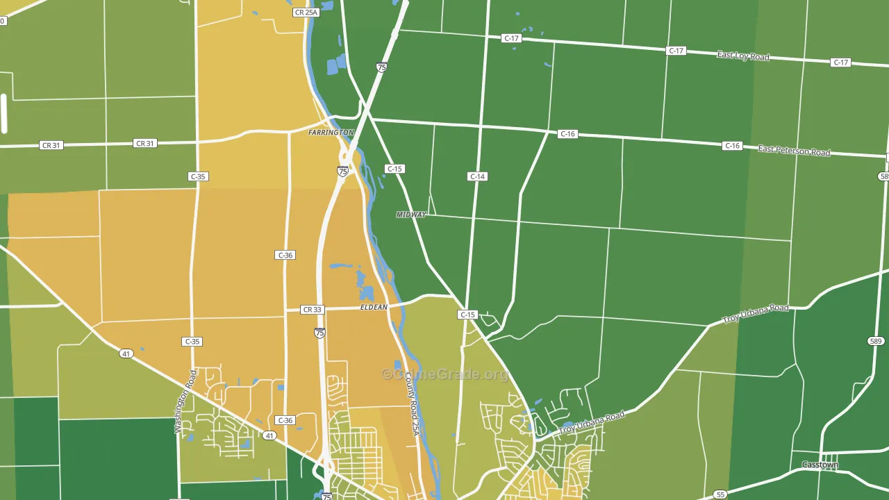 Eldean, OH Map of Drug-Related Crime Rates