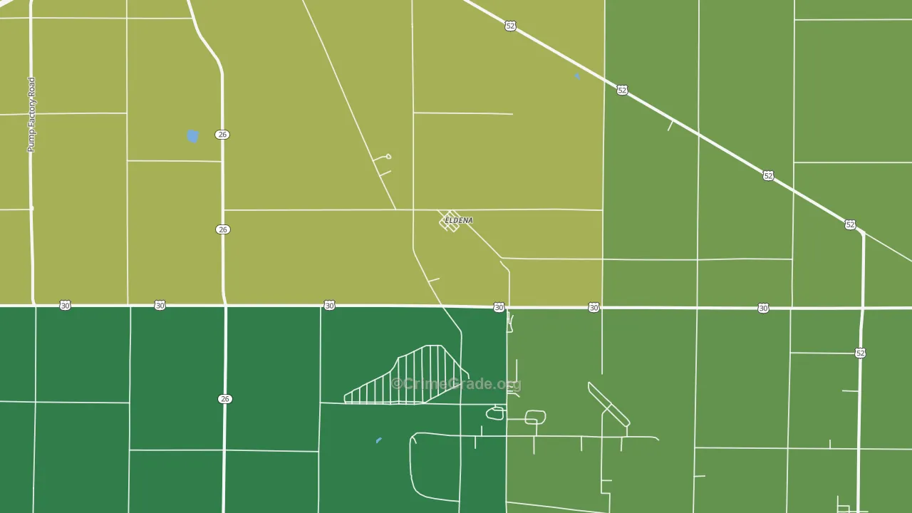 Eldena, IL Map of Drug-Related Crime Rates