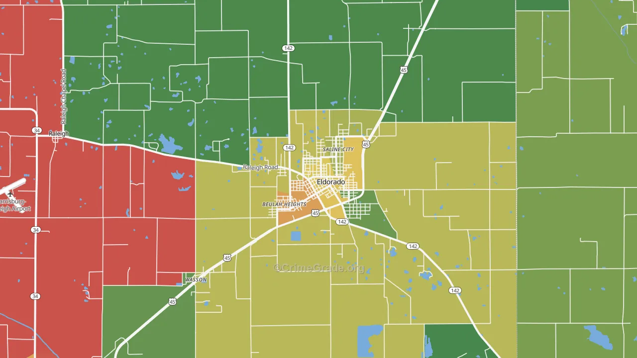 Eldorado, IL Map of Drug-Related Crime Rates