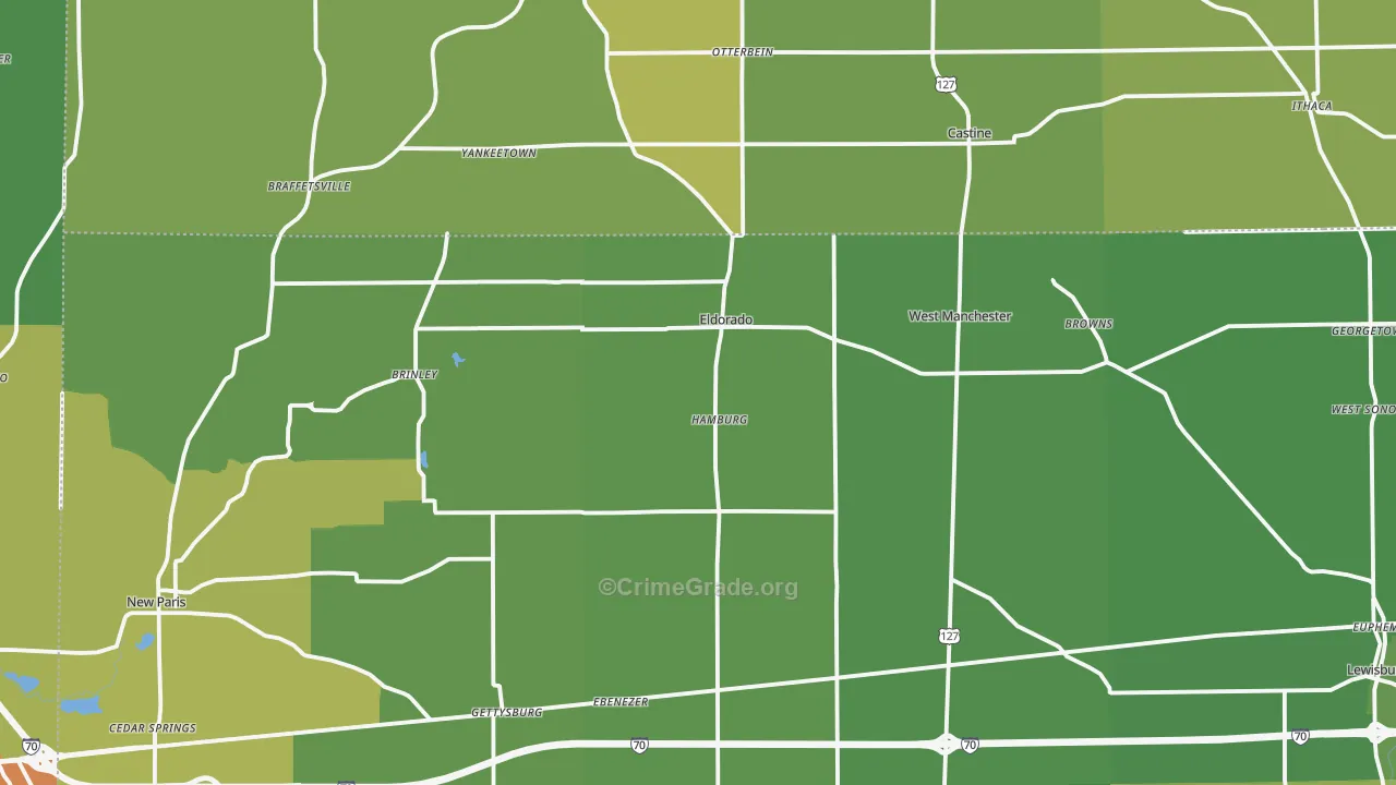 Eldorado, OH Map of Drug-Related Crime Rates