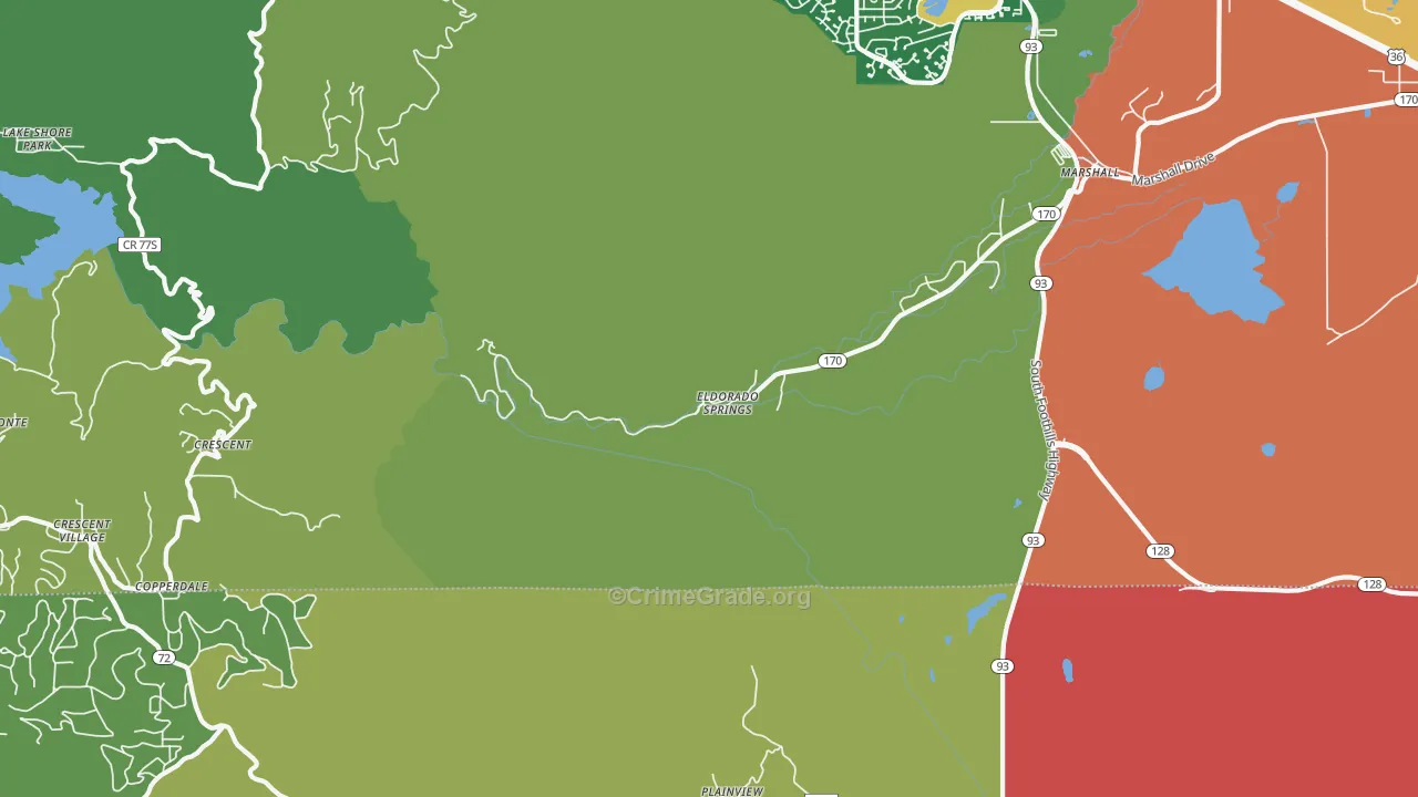 Eldorado Springs, CO Map of Drug-Related Crime Rates