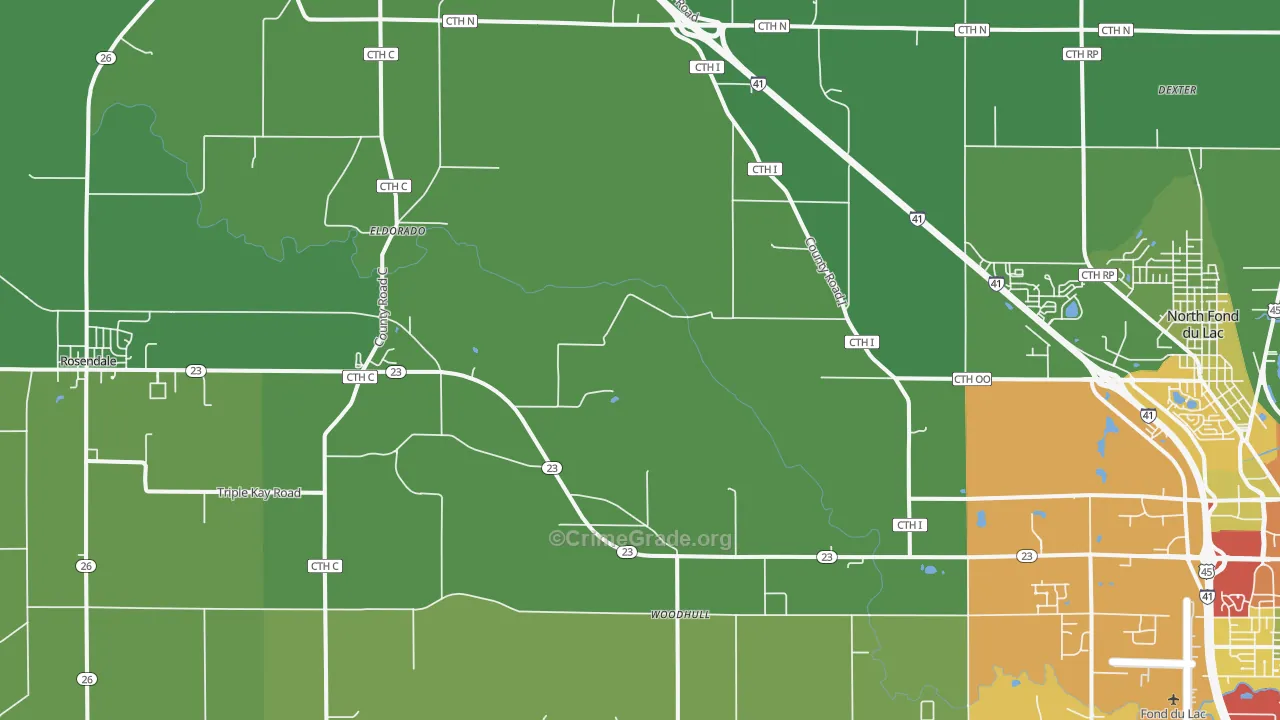 Eldorado, WI Map of Drug-Related Crime Rates