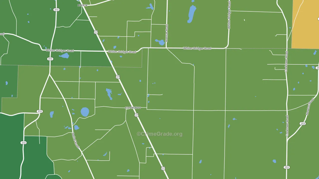 Eldorendo, GA Map of Drug-Related Crime Rates