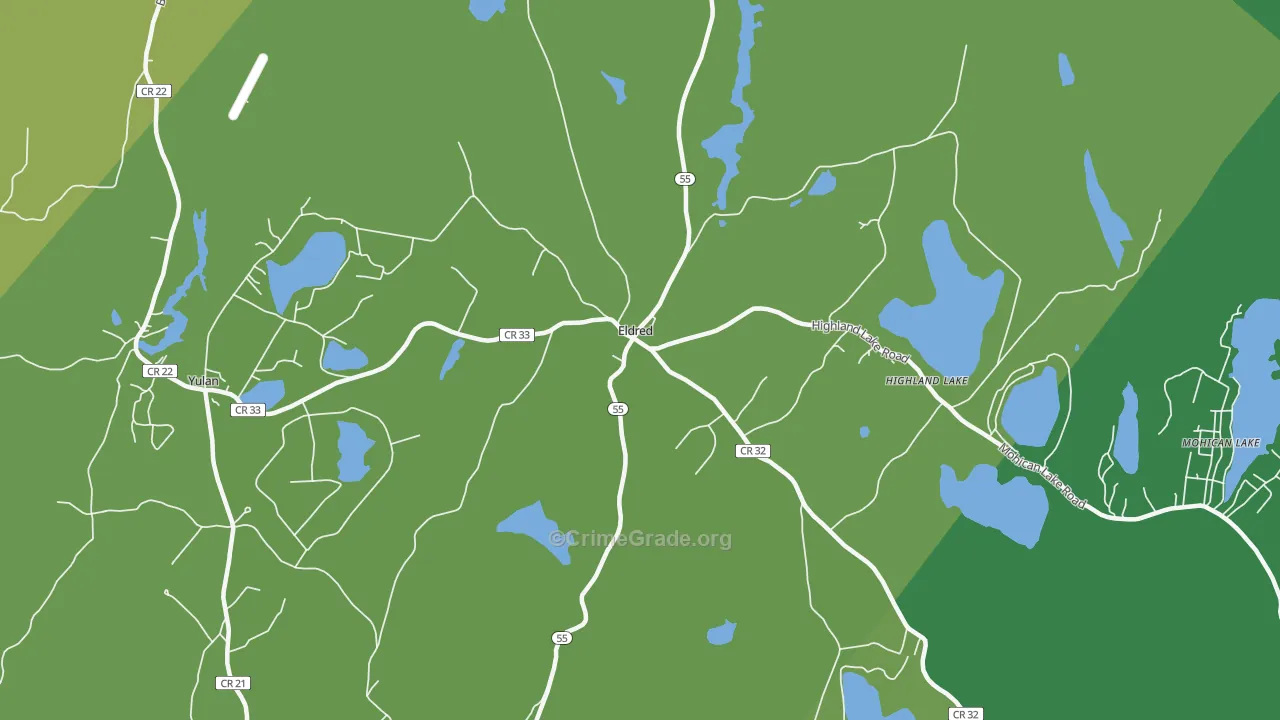 Eldred, NY Map of Drug-Related Crime Rates