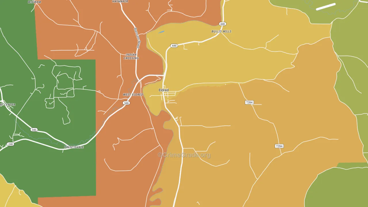 Eldred, PA Map of Drug-Related Crime Rates