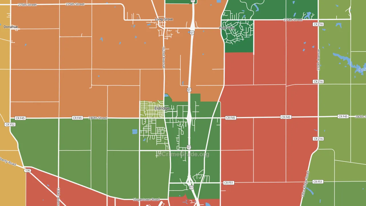Eldridge, IA Map of Drug-Related Crime Rates