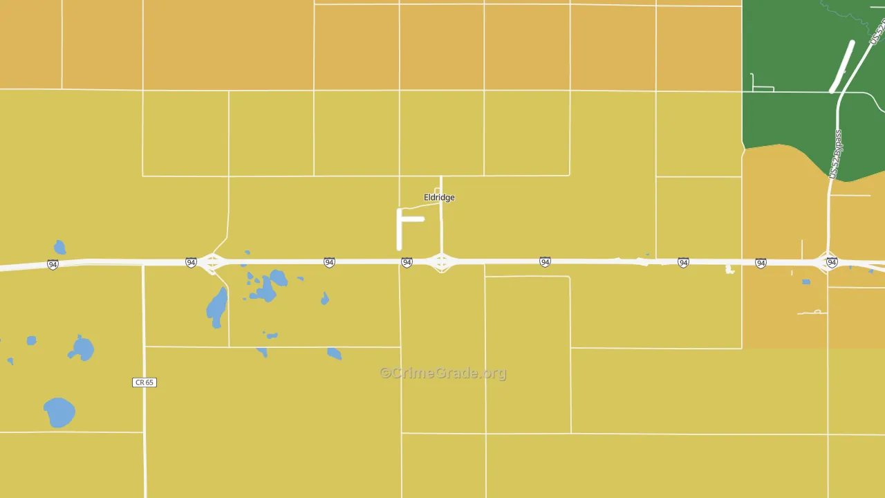 Eldridge, ND Map of Drug-Related Crime Rates