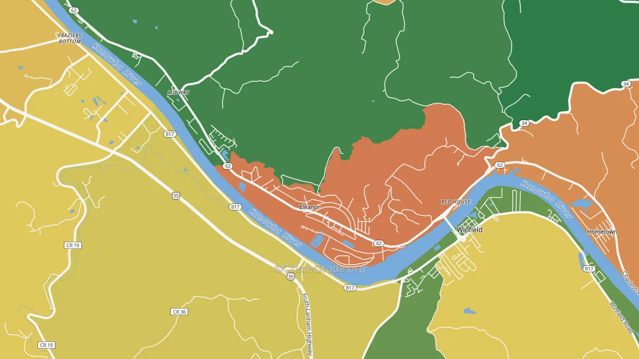 Eleanor, WV Map of Drug-Related Crime Rates