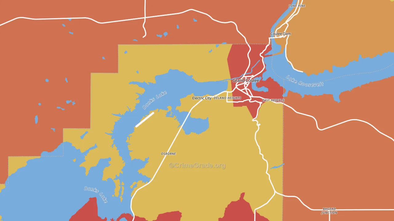 Electric City, WA Map of Drug-Related Crime Rates