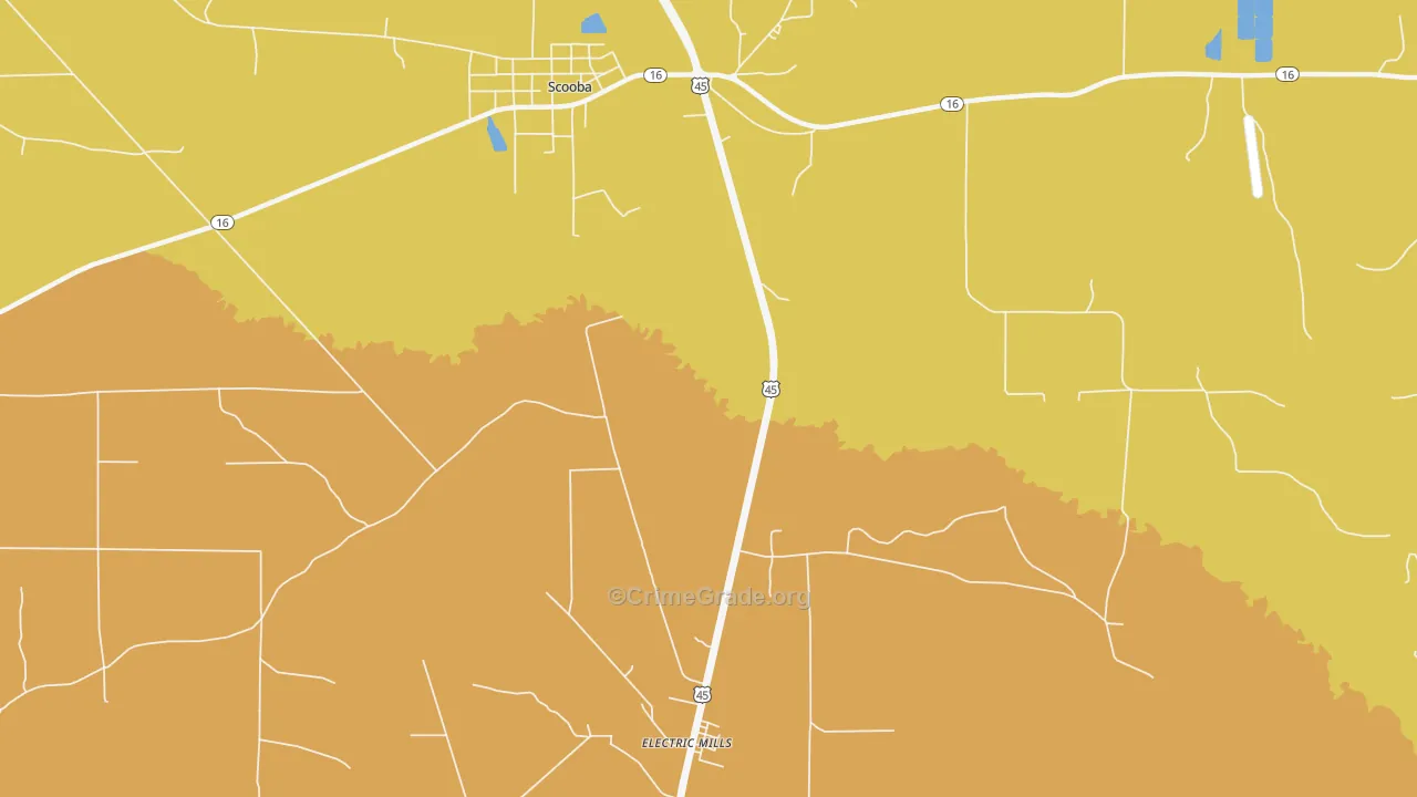 Electric Mills, MS Map of Drug-Related Crime Rates