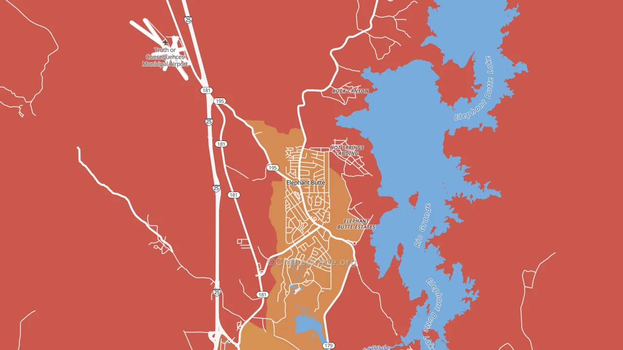 Elephant Butte, NM Map of Drug-Related Crime Rates