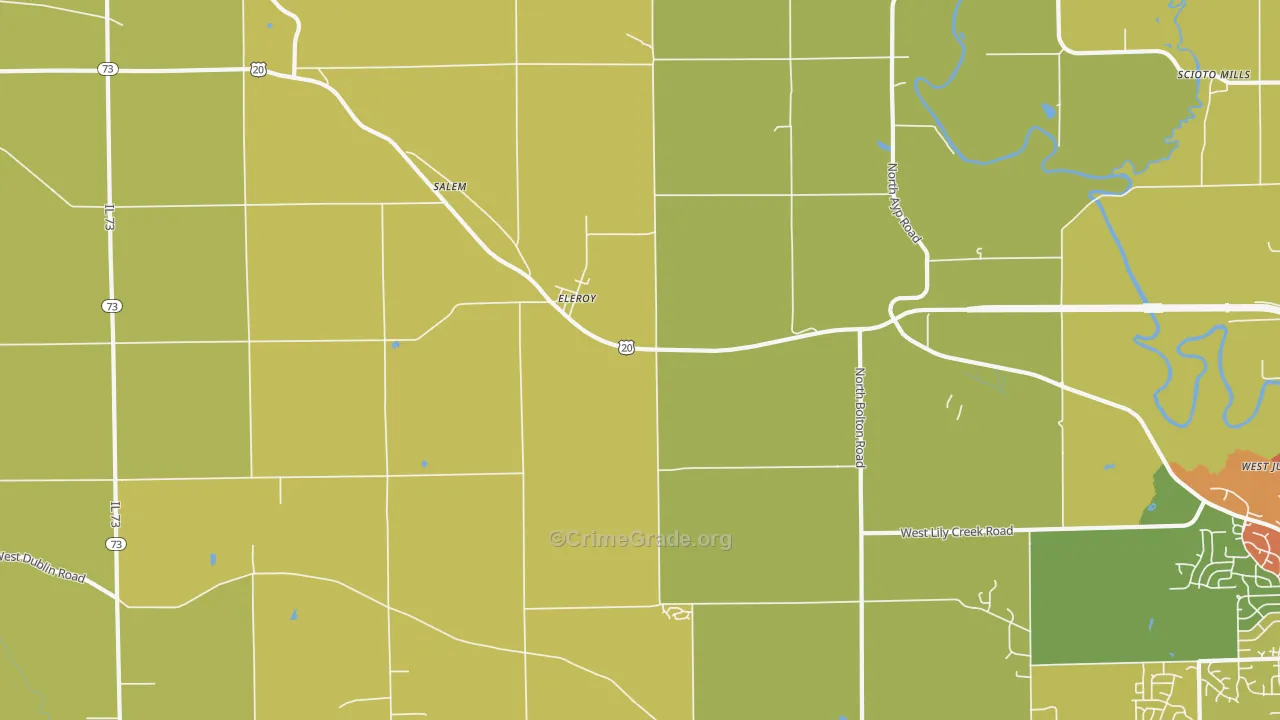 Eleroy, IL Map of Drug-Related Crime Rates